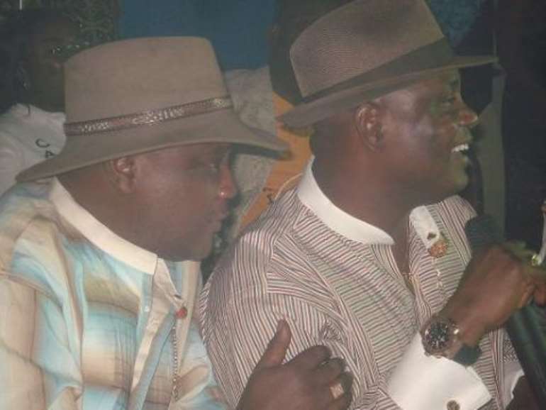 Hon Commissioner for Information, Hon Ogbonna Nwuke, representing the Governor, Rivers State and Hon. Marcus Nle Ejii, Hon. Commissioner for Culture and Tourism, discussing pertinent issues at the Unveiling Press Conference of the Rivers State Carnival (CARNIRIV 2008).